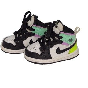 Toddler Nike Jordan 1 Mid Athletic Shoes ‘Pastel’ 640735 175 - Size 4C Toddler